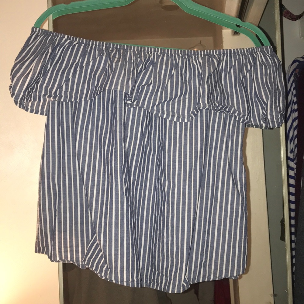 Blue stripped off the shoulder